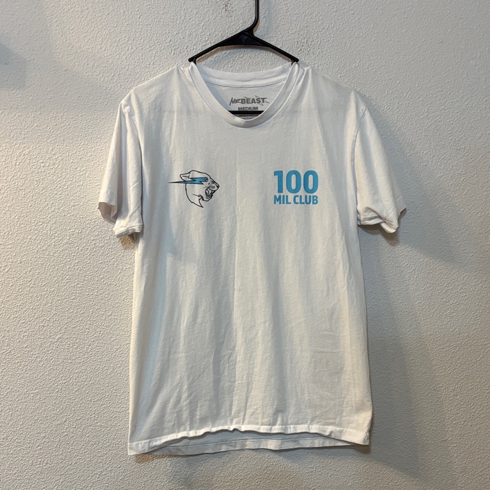 Mr. Beast White 100 Mil Club T-Shirt